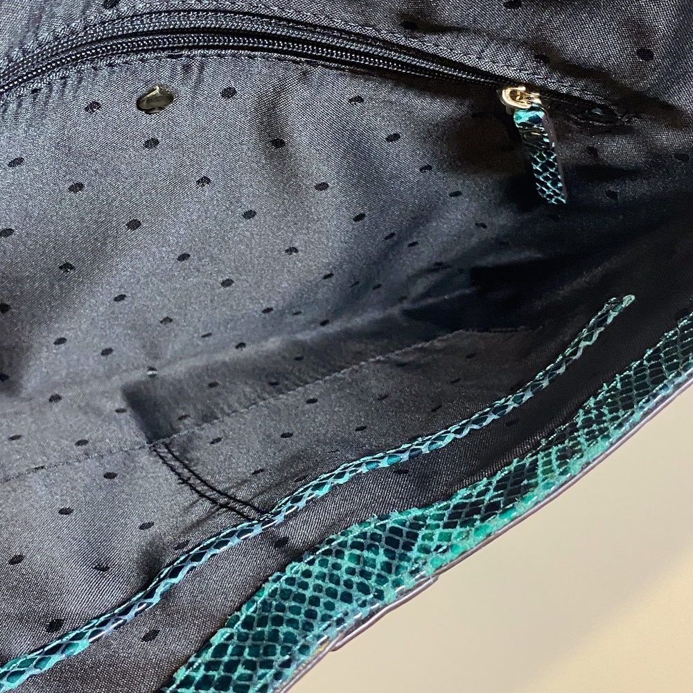 Kate Spade teal and black envelope clutch handbag - Picture 4 of 9